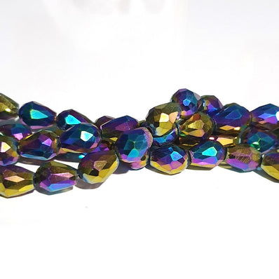 8x12mm, CRYSTAL DROP 8x12MM LARGER SIZE SOLD PER STRAND, About 60 Beads