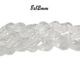 8X12MM, CRYSTAL DROP 8X12MM LARGER SIZE SOLD PER STRAND, ABOUT 55-60 BEADS