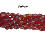 8X6 MM, CRYSTAL DROP 8X12MM LARGER SIZE SOLD PER STRAND, ABOUT 70-72 BEADS