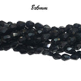 8X6 MM, CRYSTAL DROP 8X12MM LARGER SIZE SOLD PER STRAND, ABOUT 70-72 BEADS