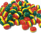 50 Gram Pack, Acrylic Beads 3 colors shade oval opaque beads, Size 8x10mm