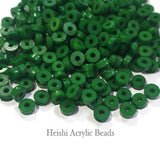50 Gram Pack Green heishi beads acrylic 3x6mm plain