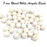 50 Gram Pack' 8 mm White Acrylic Beads