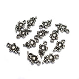 Flower Silver Oxidized Antique, Acrylic Plastic Materials beautiful charms for bracelets Jewelry Making (40 Pcs)