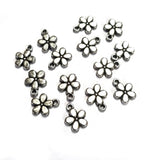 Flower Silver Oxidized Antique, Acrylic Plastic Materials beautiful charms for bracelets Jewelry Making (40 Pcs)