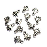 Smily hand Silver Oxidized Antique, Acrylic Plastic Materials beautiful charms for bracelets Jewelry Making (40 Pcs)