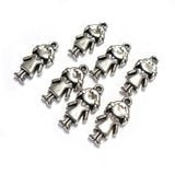 Doll Silver Oxidized Antique, Acrylic Plastic Materials beautiful charms for bracelets Jewelry Making (40 Pcs)