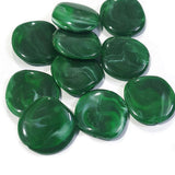 10 Pcs Pack,  Fancy Acrylic Beads, Imitation Jade Beads Jewelry making raw materials, dark green