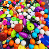 50 GRAM PACK OF ASSORTED COLORFUL ACRYLIC BEADS