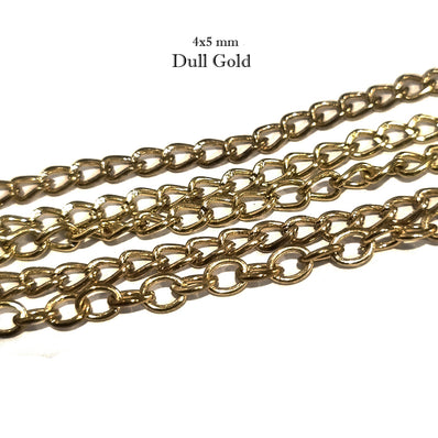 SIZE ABOUT 4x5 MM, 5 METERS PACKAGE DULL GOLD PLATED CHAIN FOR JEWELLERY MAKING NECKLACE BRACELETS SIZE ABOUT 2X3 MM, 5 METERS PACKAGE DULL GOLD PLATED CHAIN FOR JEWELLERY MAKING NECKLACE BRACELETS