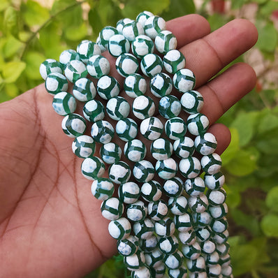 Hand Painted' Faceted Onyx Beads' Limited Edition' 10 mm Sold by Per line Pack ' 35-37 Beads Approx.