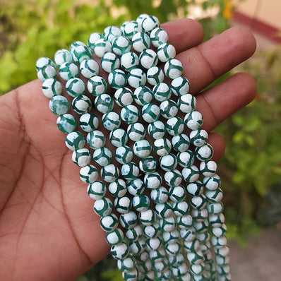 Hand Painted' Faceted Onyx Beads' Limited Edition' 8mm Sold by Per line Pack ' 46-48 Beads Approx..