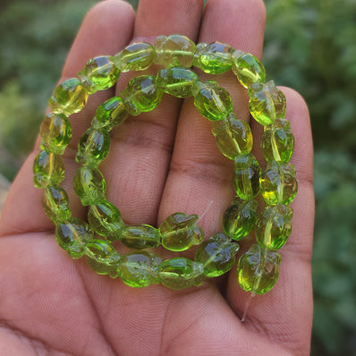APPLE SHAPED'  CZECHOSLOVAKIAN (CZECH REP.) CRYSTAL BEADS