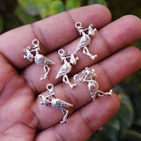 10 PIECES PACK' SILVER OXIDIZED BIRD AND ANIMAL CHARMS' 15X16 MM USED DIY JEWELLERY MAKING