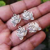 10 PIECES PACK' SILVER OXIDIZED BIRD AND ANIMAL CHARMS' 19x13 MM USED DIY JEWELLERY MAKING