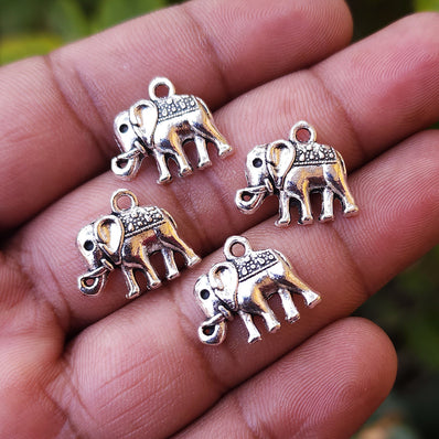 10 PIECES PACK' SILVER OXIDIZED BIRD AND ANIMAL CHARMS' 15x14 MM USED DIY JEWELLERY MAKING