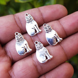 10 PIECES PACK' SILVER OXIDIZED BIRD AND ANIMAL CHARMS' 19x10 MM USED DIY JEWELLERY MAKING