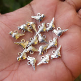 10 PIECES PACK' SILVER OXIDIZED BIRD CHARMS' 9x14 MM USED DIY JEWELLERY MAKING