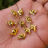 10 PIECES PACK' GOLD OXIDIZED PLAYING DOLPHIN CHARMS' 16x9 MM USED DIY JEWELLERY MAKING