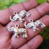 Elephants 5 PIECES PACK' SILVER OXIDIZED ELEPHENT CHARMS' 20x28 MM USED DIY JEWELLERY MAKING