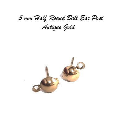 10 PIECES PACK' 5 MM BALL STUD JEWELLERY EARRING MAKING