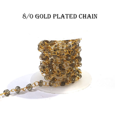 2 Meter Pack 'Glass Beads Chain' Gold Plated