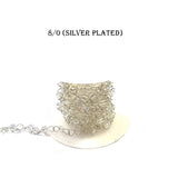 1 METER PACK' GLASS BEADS CHAIN ' SILVER PLATED