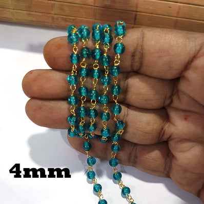 2 Meter Pack 'Glass Beads Chain' Gold Plated