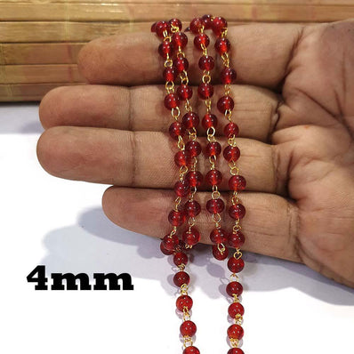 2 Meter Pack 'Glass Beads Chain' Gold Plated