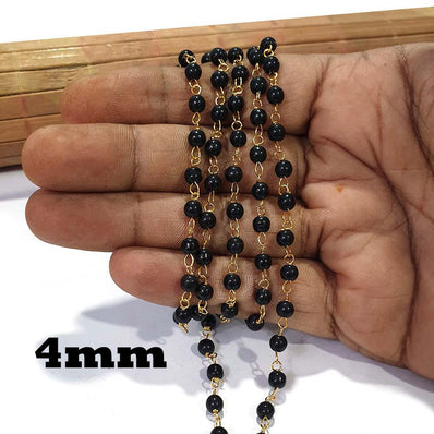 2 Meter Pack 'Glass Beads Chain' Gold Plated