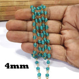 2 Meter Pack 'Glass Beads Chain' Gold Plated
