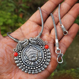 TEMPLE SILVER OXDIZED SNAKE CHAIN NECKLACE SOLD BY PER PIECE PACK