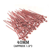 22 Gauge, 40mm Long ball head Pins, Copper Plated, Sold Per 50 Gram Pack, About 200 Pcs to 230 Pcs