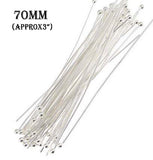 22 Gauge, 70mm Long ball head Pins, Silver Plated, Sold Per 50 Gram Pack, About 110 Pcs to 130 Pcs