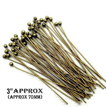 100pcs/lot Copper Head Pins Beads Bead Pearls Ball T-pins Jewelry Making  Acceso
