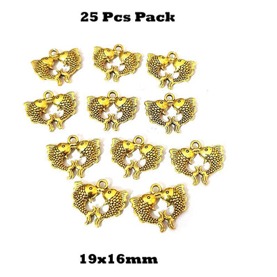 25 Pcs Pack Charms And Pendants Oxidized Finish Jewellery Making Beads