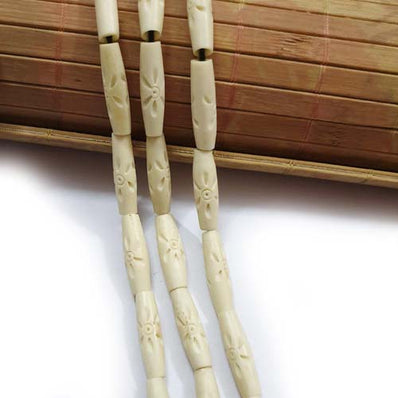 Bone Beads Natural Dyed Antiqued Sold Per Line/Strand, Approx 16Beads in a line, Size About7x26mm