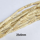 Bone Beads Natural Dyed Antiqued Sold Per Line/Strand, Approx 16 Beads in a line, Size About 6x25mm
