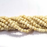 Sold Per Line 16 Inches handmade Bone Natural Beads for jewelry making Size about 4mm Round Plain Beads120BeadsSold Per Line 16 Inches handmade Bone Natural Beads for jewelry making Size about 4mm Round Plain BeadsApprox Beads in a line 120Pcs.