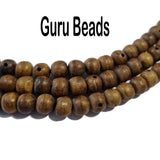 3 hole Guru Bone Beads Natural Dyed Antiqued Sold Per Line/Strand, Approx 52 Beads in a line, Size About 9mm