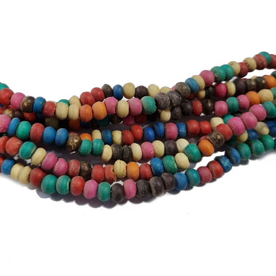 Bone Beads Natural Dyed Antiqued Sold Per Line/Strand, Approx 94Beads in a line, Size About7mm Round Mix color natural dyed