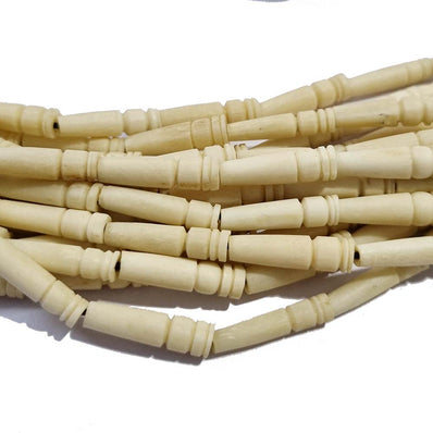 Bone Beads Natural Dyed Antiqued Sold Per Line/Strand, Approx 16Beads in a line, Size About7x25mm