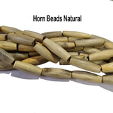 Horn Beads Natural Dyed Antiqued Sold Per Line/Strand, Approx 16 Beads in a line, Size About 8x26mm Burnt Horn Hair Pipe