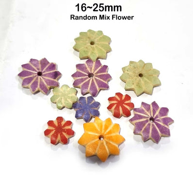 10/Pcs Lot Handmade Bone Beads for Jewelry making Size About 16~25mm Random mix flowers