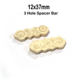 4/Pcs Lot Handmade Bone Beads for Jewelry making Size About 14x37mm Spacer bar 3 Holes