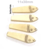 10/Pcs Lot Handmade Bone Beads for Jewelry making Size About 11x38mm Fish Beads