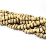 Handmade Bone Beads for Jewelry making  Sold by Per line 16" Beads size about 7mm Tube Round Antiqued Natural about 80 Beads