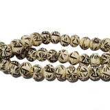Handmade Bone Beads for Jewelry making  Sold by Per line 16" Beads size about 12mm, Approx 44 Beads, Round Bone Carved