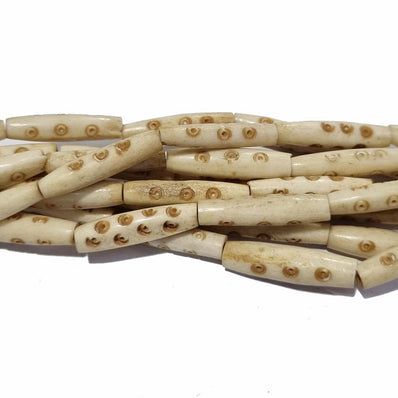 HANDMADE BONE BEADS FOR JEWELRY MAKING SOLD BY PER LINE 16" BEADS Beads Size About 6x26mm Approx 17 Beads in a Line