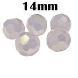 10 Pcs. Big Size Round football faceted Pink color, crystal glass beads, Size 14mm